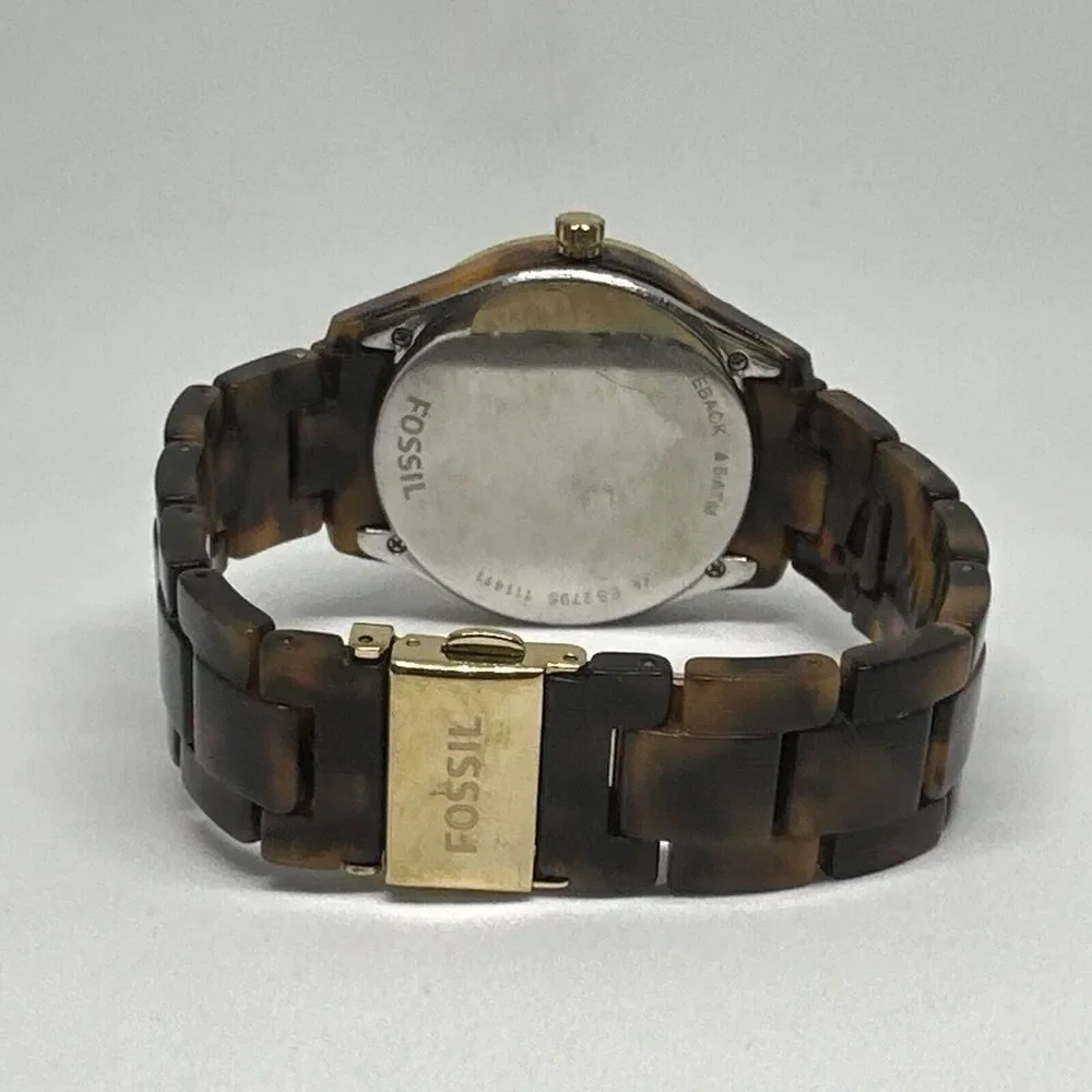 Fossil Stella ES2795 Women's Brown Resin Strap Analog Dial Quartz Watch HME370